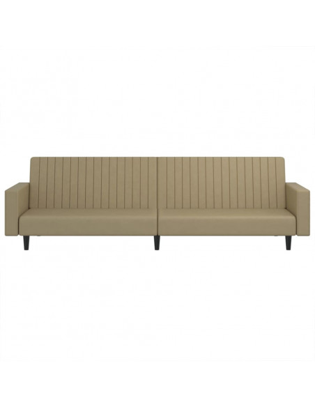 Divano Letto a 2 Posti Cappuccino in Similpelle