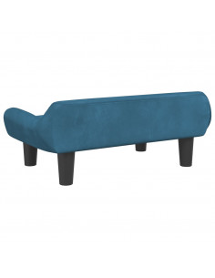 Divano per Bambini Blu 70x40x24 cm in Velluto
