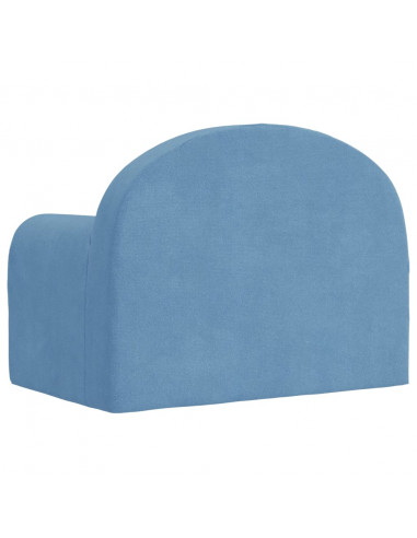 Divano per Bambini Blu in Morbido Peluche