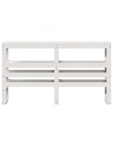 Testiera con Ripiani Bianca 140 cm in Legno Massello di Pino