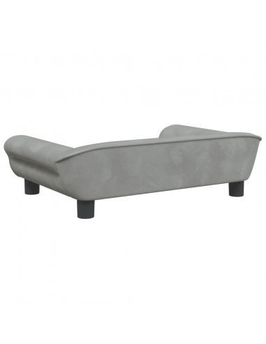 Divano per Bambini Grigio Chiaro 70x45x26 cm in Velluto