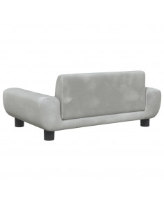 Divano per Bambini Grigio Chiaro 70x45x33 cm in Velluto