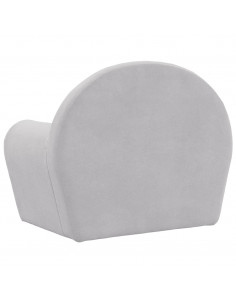 Divano per Bambini Grigio Chiaro in Morbido Peluche