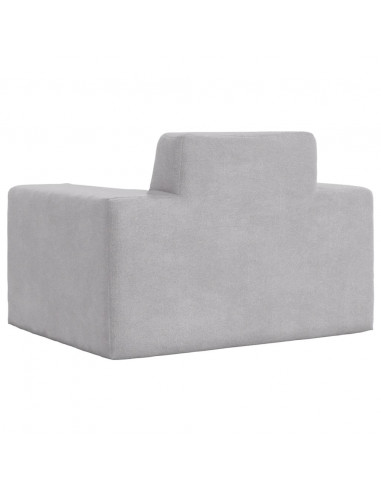 Divano per Bambini Grigio Chiaro in Morbido Peluche