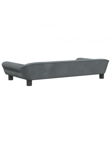 Divano per Bambini Grigio Scuro 100x50x26 cm in Velluto