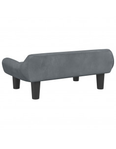 Divano per Bambini Grigio Scuro 70x40x24 cm in Velluto