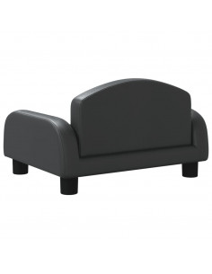 Divano per Bambini Nero 50x40x30 cm in Similpelle