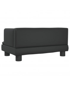 Divano per Bambini Nero 60x40x30 cm in Similpelle