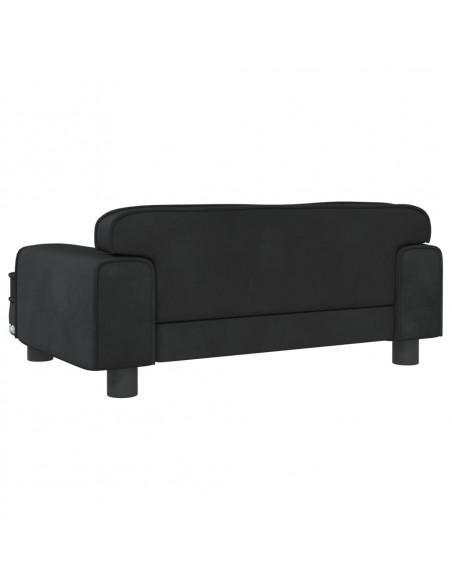Divano per Bambini Nero 70x45x30 cm in Velluto