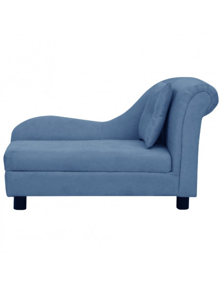 Divano per Cani con Cuscino Blu 83x44x44 cm in Peluche