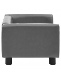 Divano per Cani Grigio 60x43x30 cm in Peluche e Similpelle