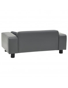 Divano per Cani Grigio 81x43x31 cm in Peluche e Similpelle
