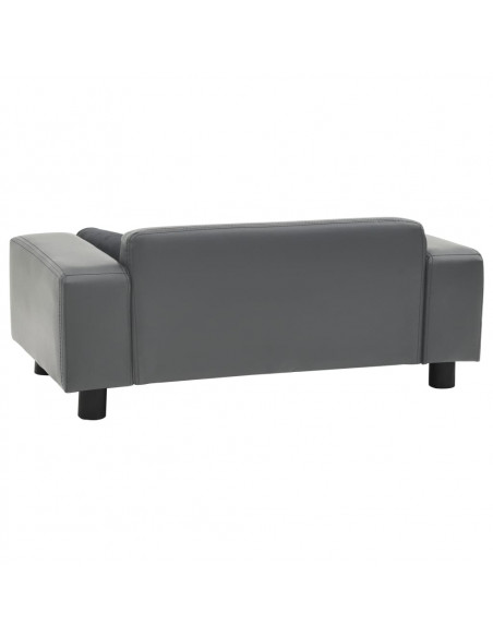 Divano per Cani Grigio 81x43x31 cm in Peluche e Similpelle