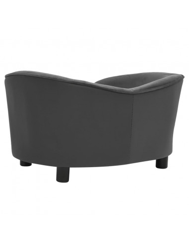 Divano per Cani Grigio Scuro 69x49x40 cm in Peluche e Similpelle