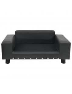 Divano per Cani Grigio Scuro 81x43x31cm in Peluche e Similpelle