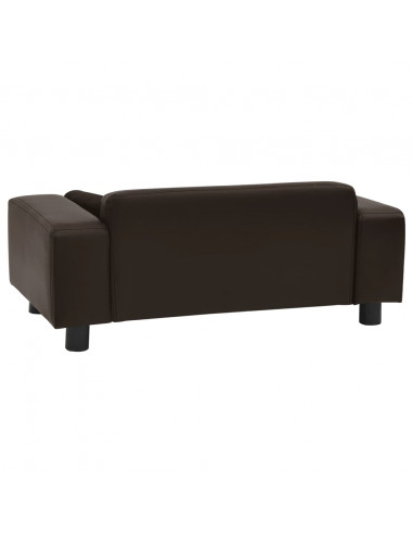 Divano per Cani Marrone 81x43x31 cm in Peluche e Similpelle