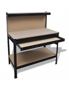 Banco da Lavoro con Pannello Forato e Cassetto 2