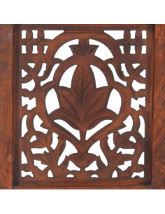 Divisorio 3 Pannelli Intaglio Marrone 120x165cm Mango Massello