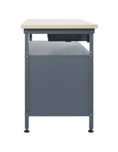 Banco da Lavoro Nero 120x60x85 cm in Acciaio