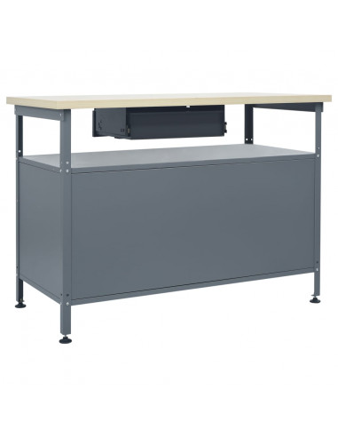 Banco da Lavoro Nero 120x60x85 cm in Acciaio