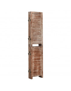 Divisorio 6 Pannelli Marrone 210x165cm Legno Massello Paulownia