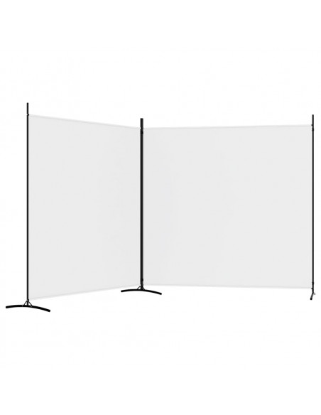 Divisorio a 2 Pannelli Bianco 348x180 cm Tessuto