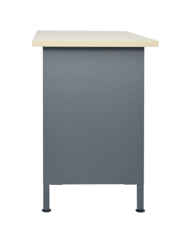 Banco da Lavoro Nero 120x60x85 cm in Acciaio