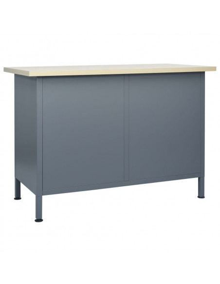 Banco da Lavoro Nero 120x60x85 cm in Acciaio