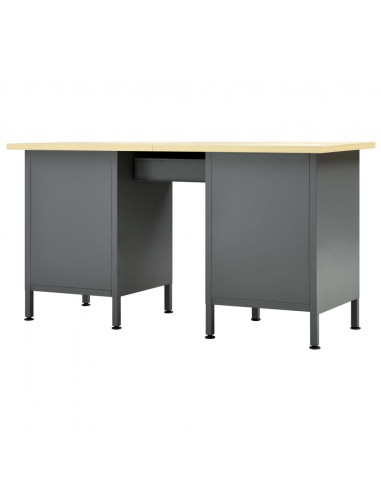 Banco da Lavoro Nero 160x60x85 cm in Acciaio