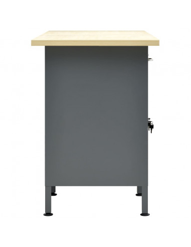 Banco da Lavoro Nero 160x60x85 cm in Acciaio