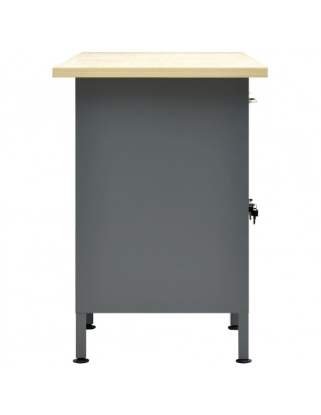 Banco da Lavoro Nero 160x60x85 cm in Acciaio