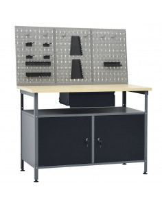 Banco da Lavoro con 3 Pannelli a Parete 2