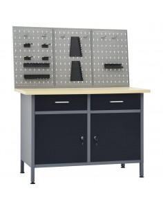 Banco da Lavoro con 3 Pannelli a Parete 2