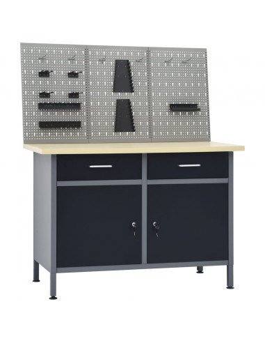 Banco da Lavoro con 3 Pannelli a Parete