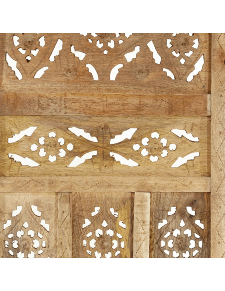 Divisorio a 3 Pannelli Intagliato 120x165cm Massello di Mango