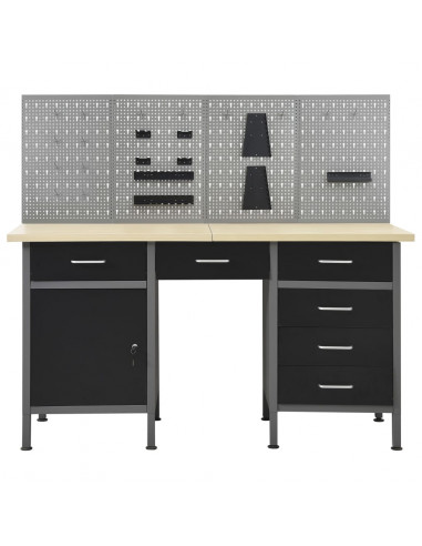 Banco da Lavoro con 4 Pannelli a Parete