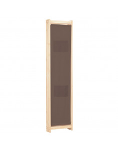 Divisorio a 3 Pannelli Marrone 120x170x4 cm in Tessuto