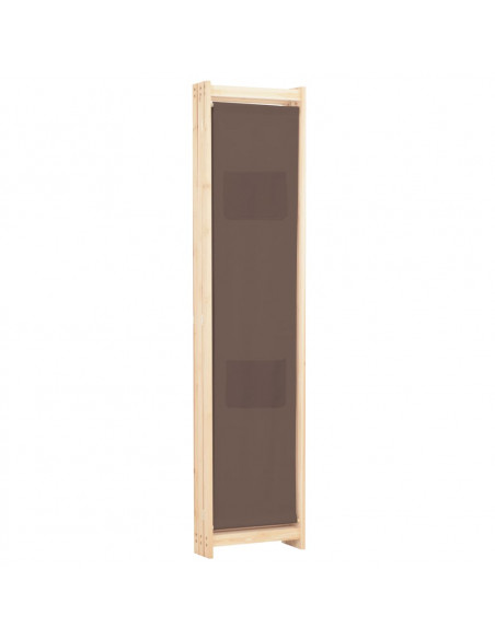 Divisorio a 3 Pannelli Marrone 120x170x4 cm in Tessuto