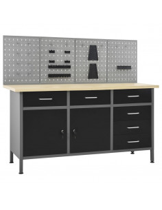 Banco da Lavoro con 4 Pannelli a Parete 2