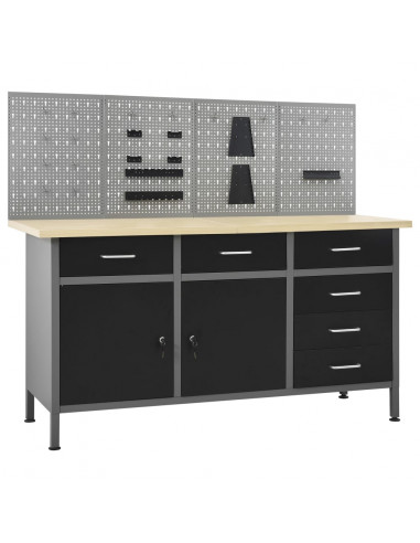 Banco da Lavoro con 4 Pannelli a Parete