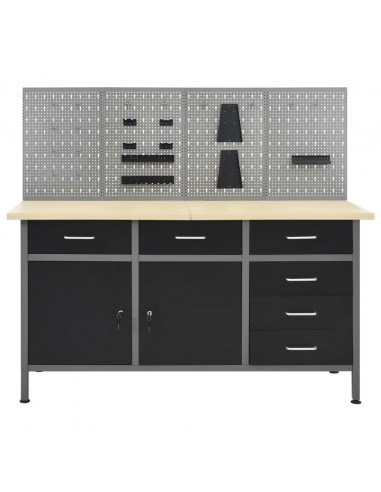 Banco da Lavoro con 4 Pannelli a Parete