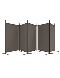 Divisorio a 5 Pannelli Antracite 433x180 cm Tessuto