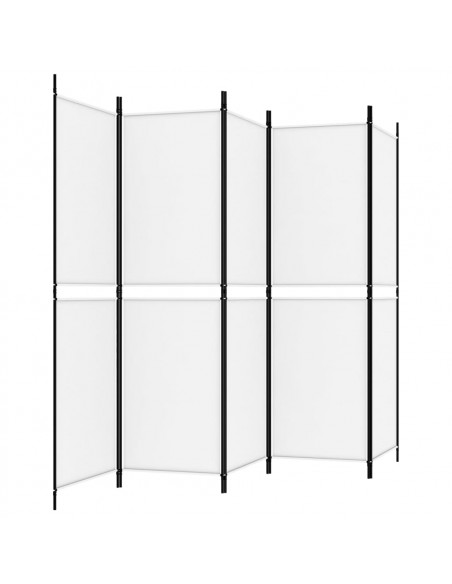 Divisorio a 5 Pannelli Bianco 250x180 cm Tessuto