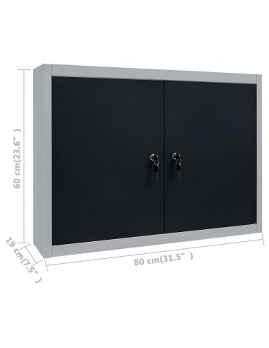 Banco da Lavoro con 4 Pannelli a Parete e 2 Armadietti