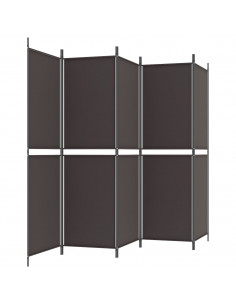 Divisorio a 5 Pannelli Marrone 250x180 cm in Tessuto