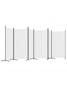 Divisorio a 6 Pannelli Bianco 520x180 cm Tessuto