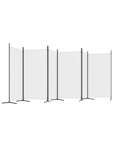 Divisorio a 6 Pannelli Bianco 520x180 cm Tessuto