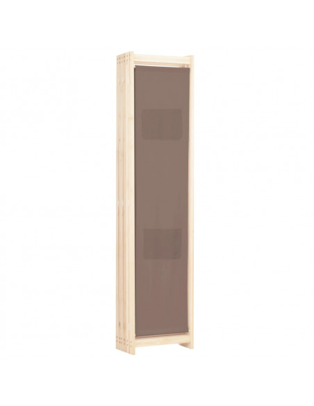 Divisorio a 6 Pannelli Marrone 240x170x4 cm in Tessuto