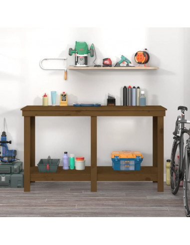 Banco da Lavoro Miele 140x50x80 cm in Legno Massello di Pino