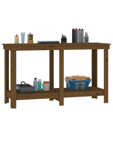 Banco da Lavoro Miele 140x50x80 cm in Legno Massello di Pino